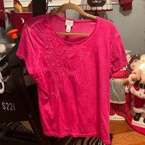Pink tee. Never worn. Weekends by Chicos